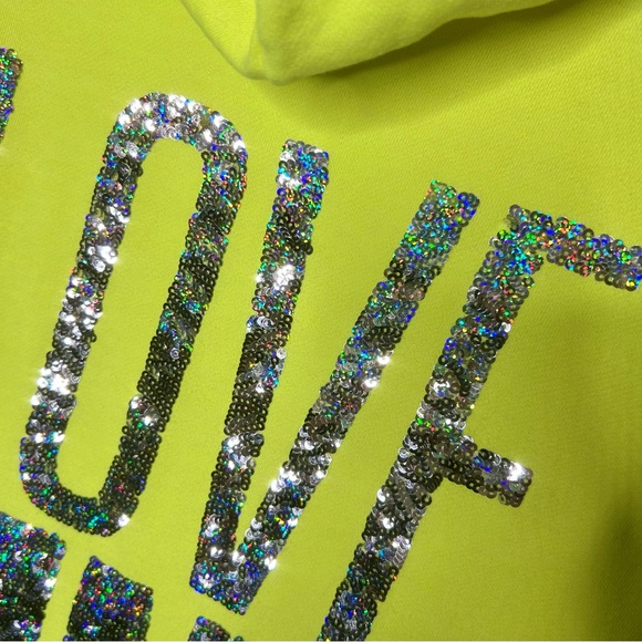 RARE PINK VICTORIA’S SECRET NEON OMBRÉ BLING FULL ZIP HOODIE - Picture 7 of 11